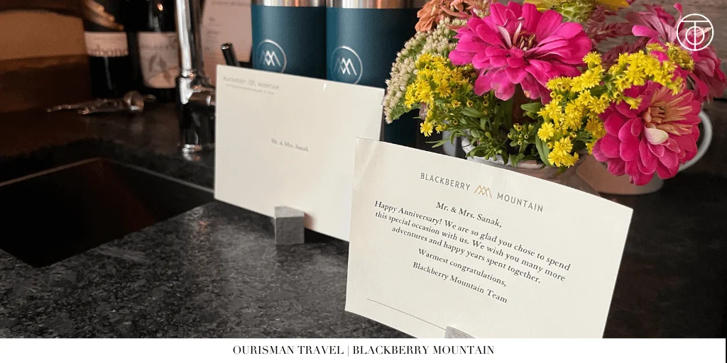 Welcome amenity at Blackberry Mountain Tennessee