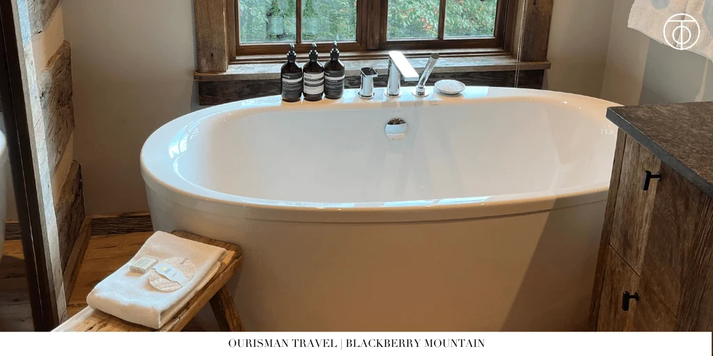 Freestanding bathtub at Blackberry Mountain Tennessee