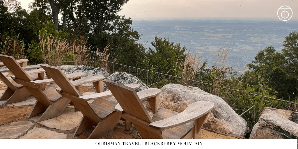 Outdoor seating area at Blackberry Mountain in Tennessee