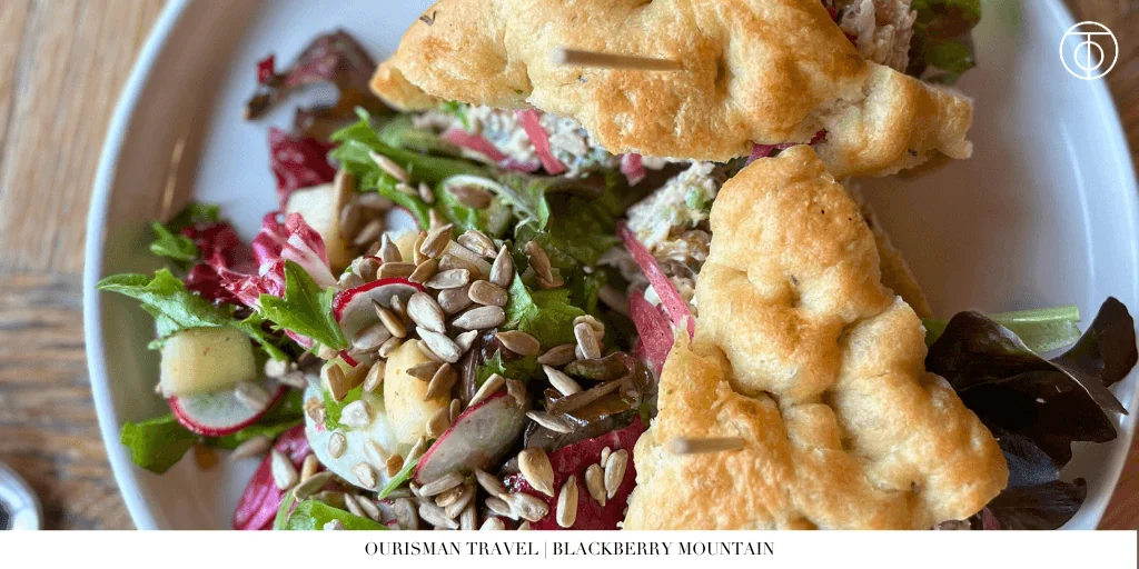 Seasonal salad at Blackberry Mountain Tennessee