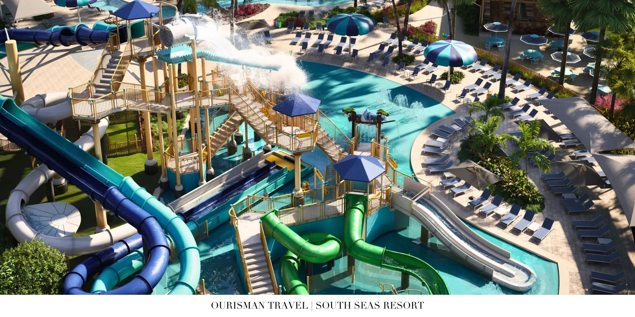 Aerial view of Captiva Landing waterpark at South Seas Resort on Captiva Island