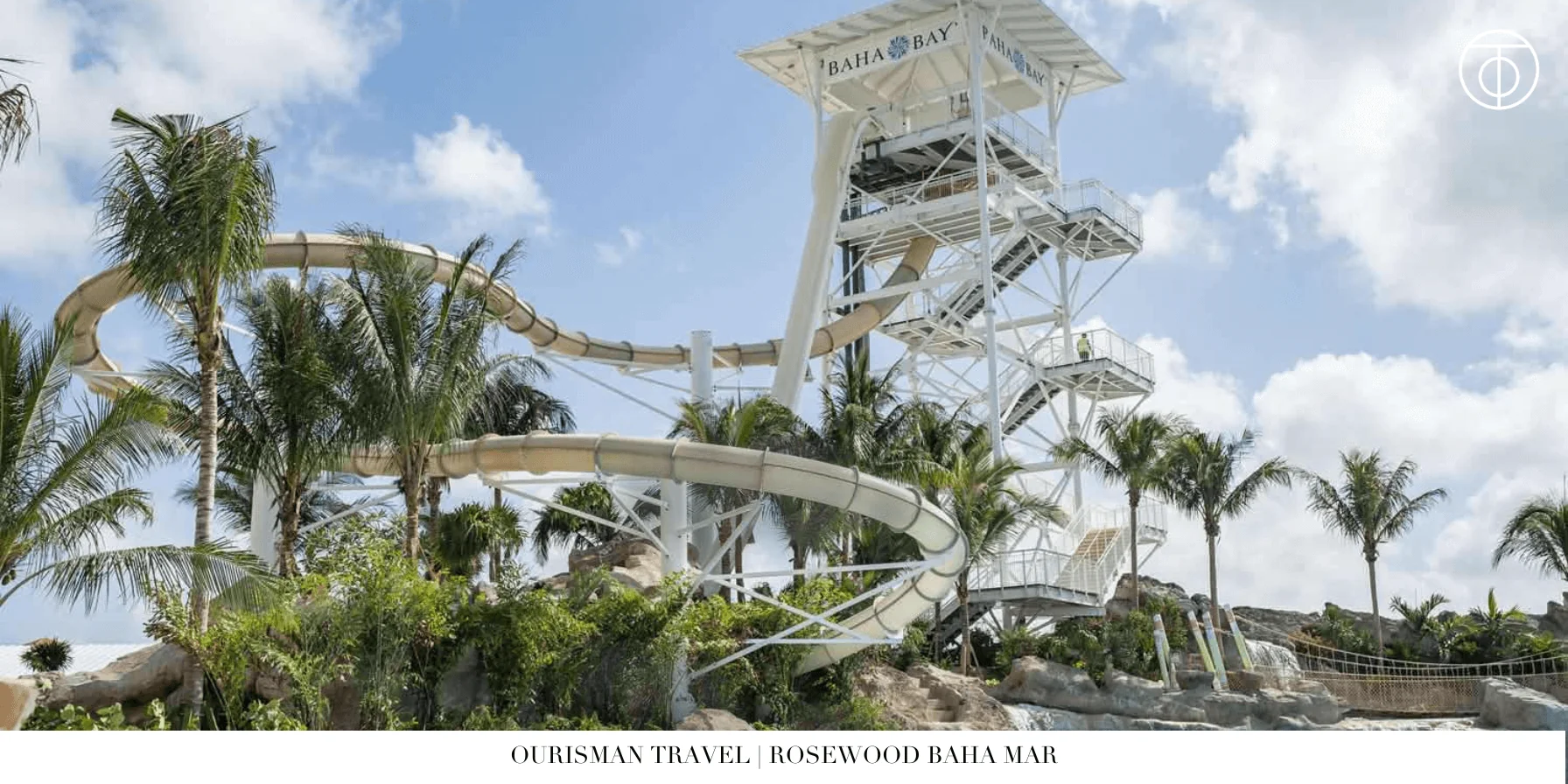 Waterslide tower at Baha Bay waterpark in the Bahamas