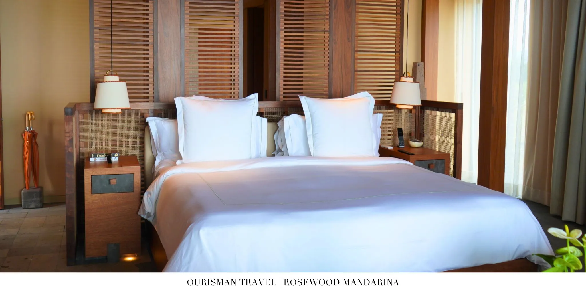 Beachfront room at Rosewood Mandarina with terracotta accents and panoramic Pacific views