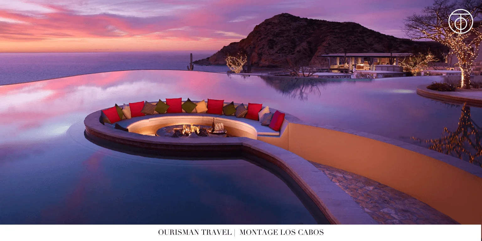 Sunset lounge seating overlooking the ocean at Montage Los Cabos