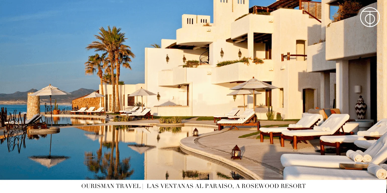 White stucco architecture and pool at Las Ventanas al Paraíso