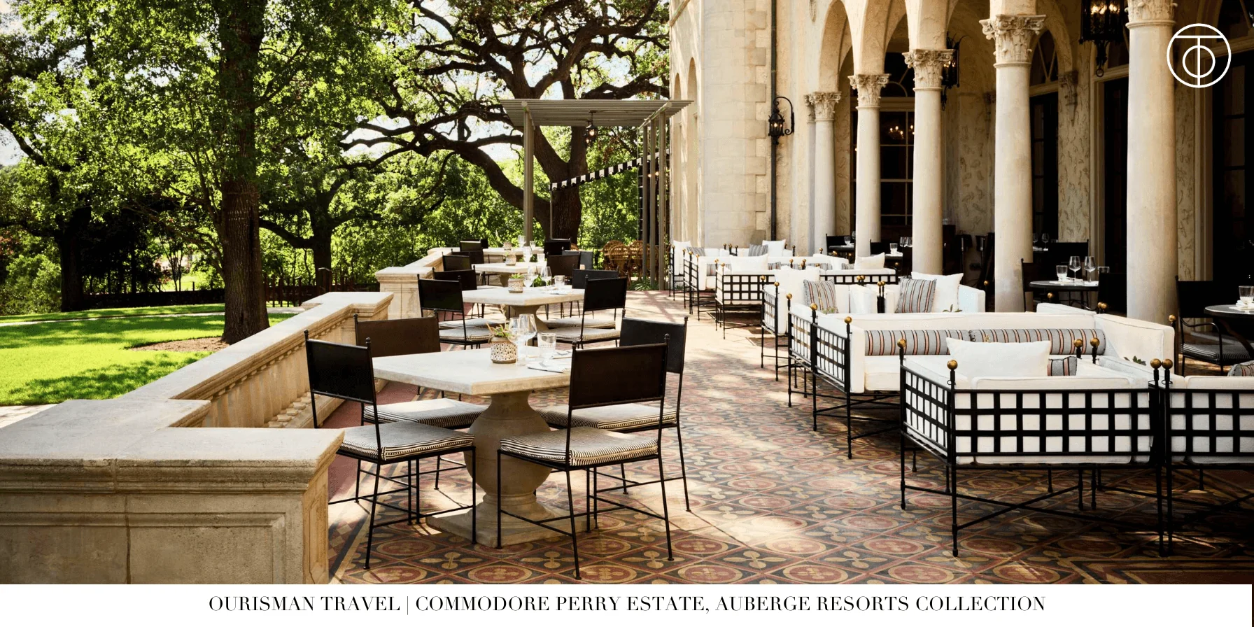 Outdoor dining Commodore Perry Estate