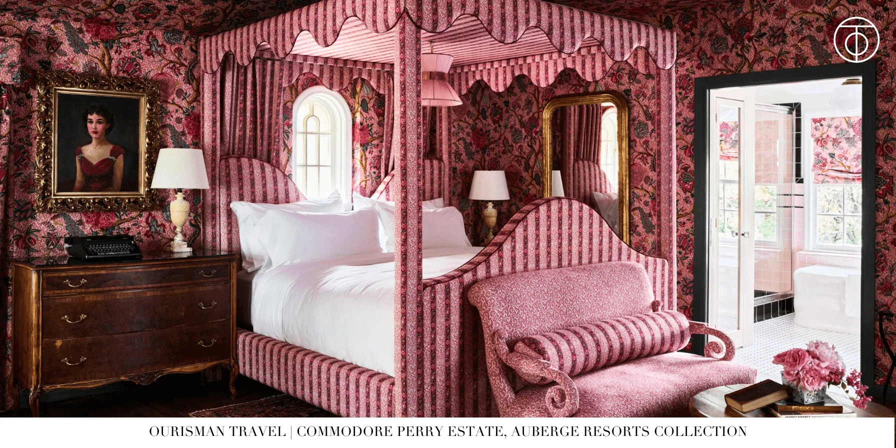 Commodore Perry Estate pink bedroom