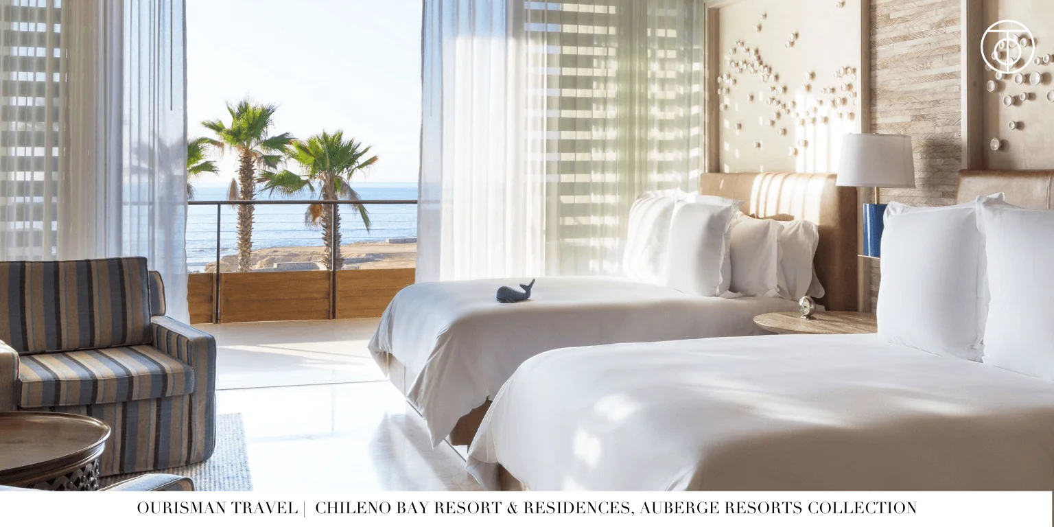 Bedroom with ocean view at Chileno Bay Resort