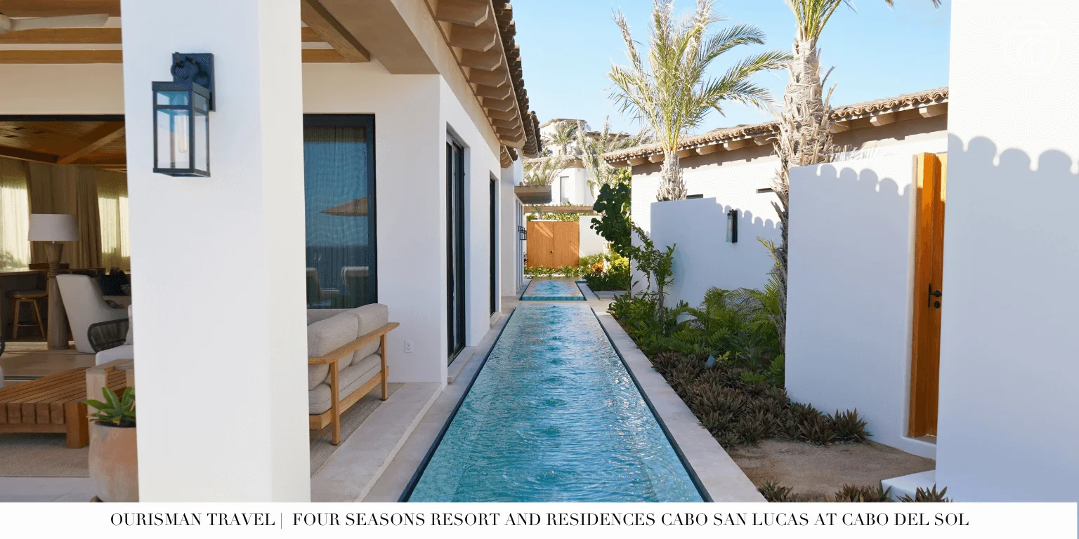 Private villa walkway with water feature at Four Seasons Cabo Del Sol