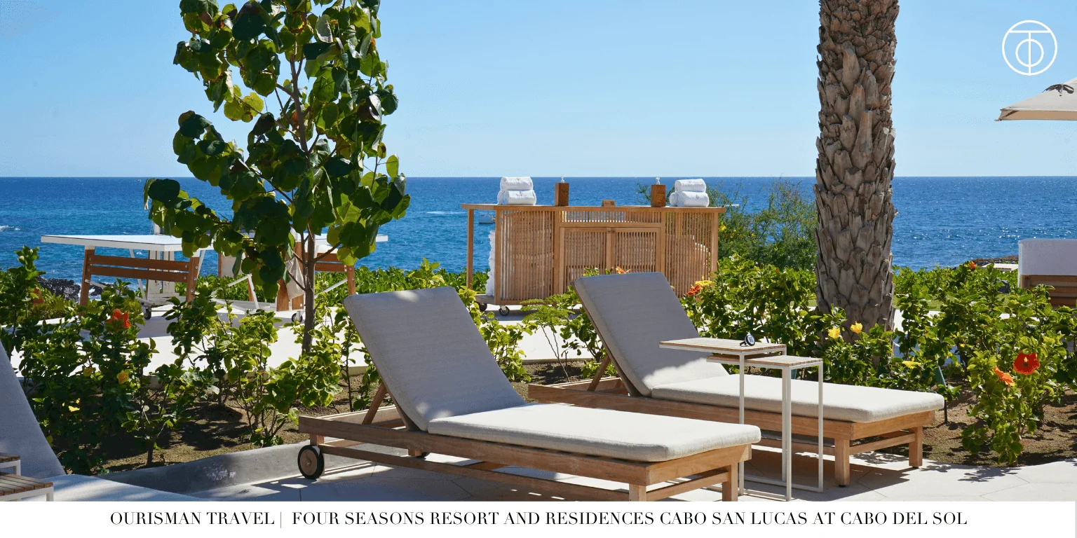 Lounge chairs overlooking the ocean at Four Seasons Cabo Del Sol