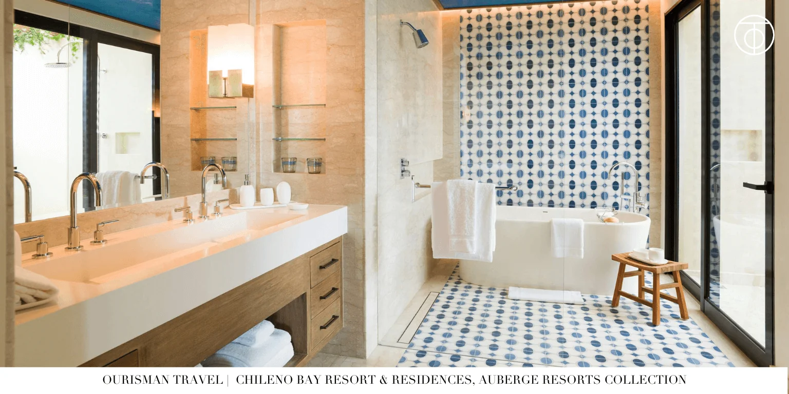 Bathroom with soaking tub at Chileno Bay Resort
