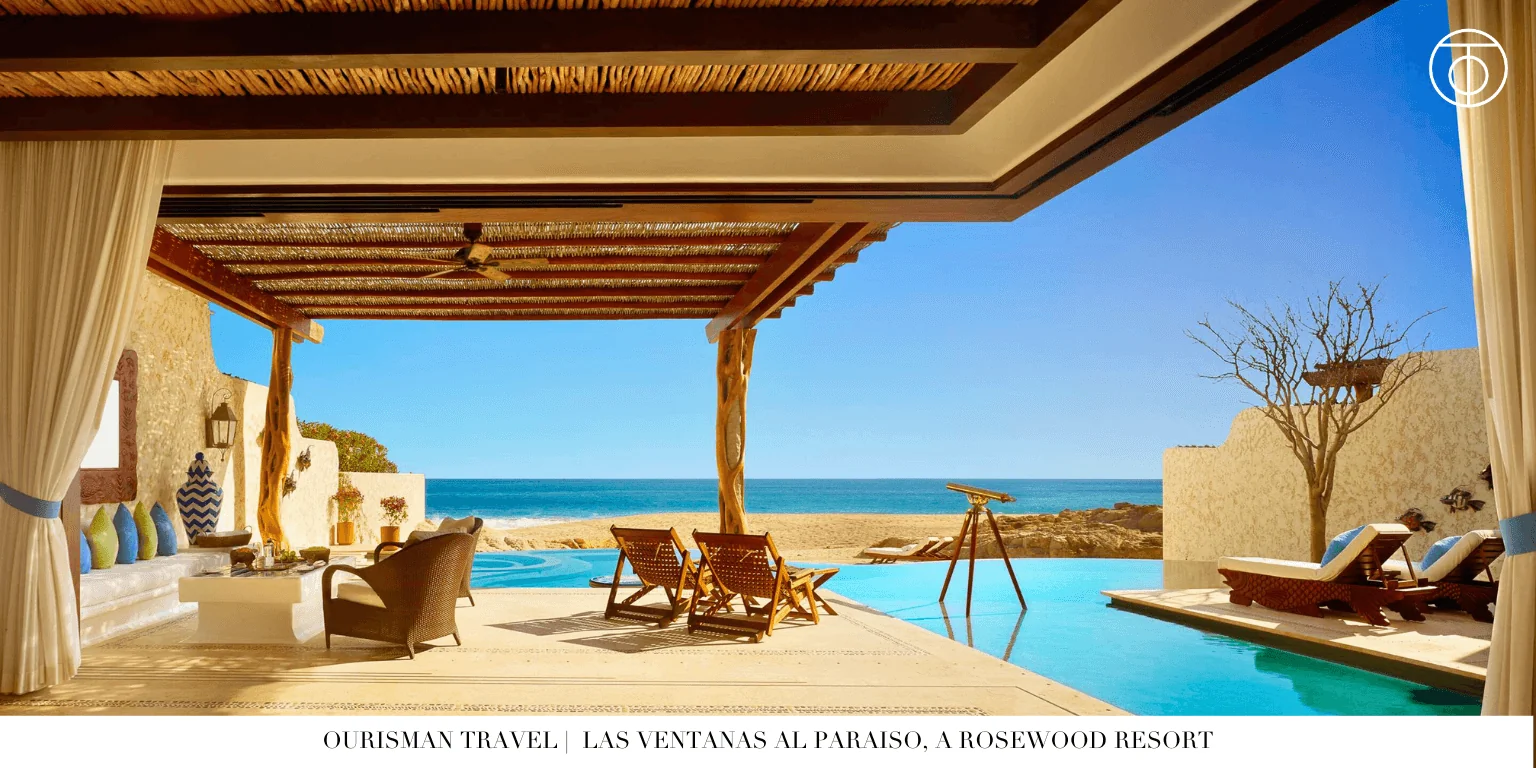 Outdoor terrace with lounge seating at Las Ventanas al Paraíso