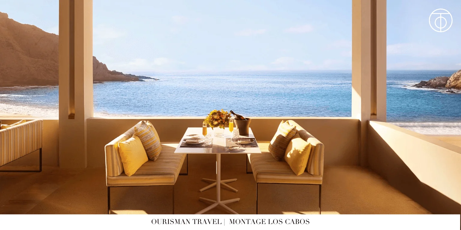 Ocean view dining table at Montage Los Cabos