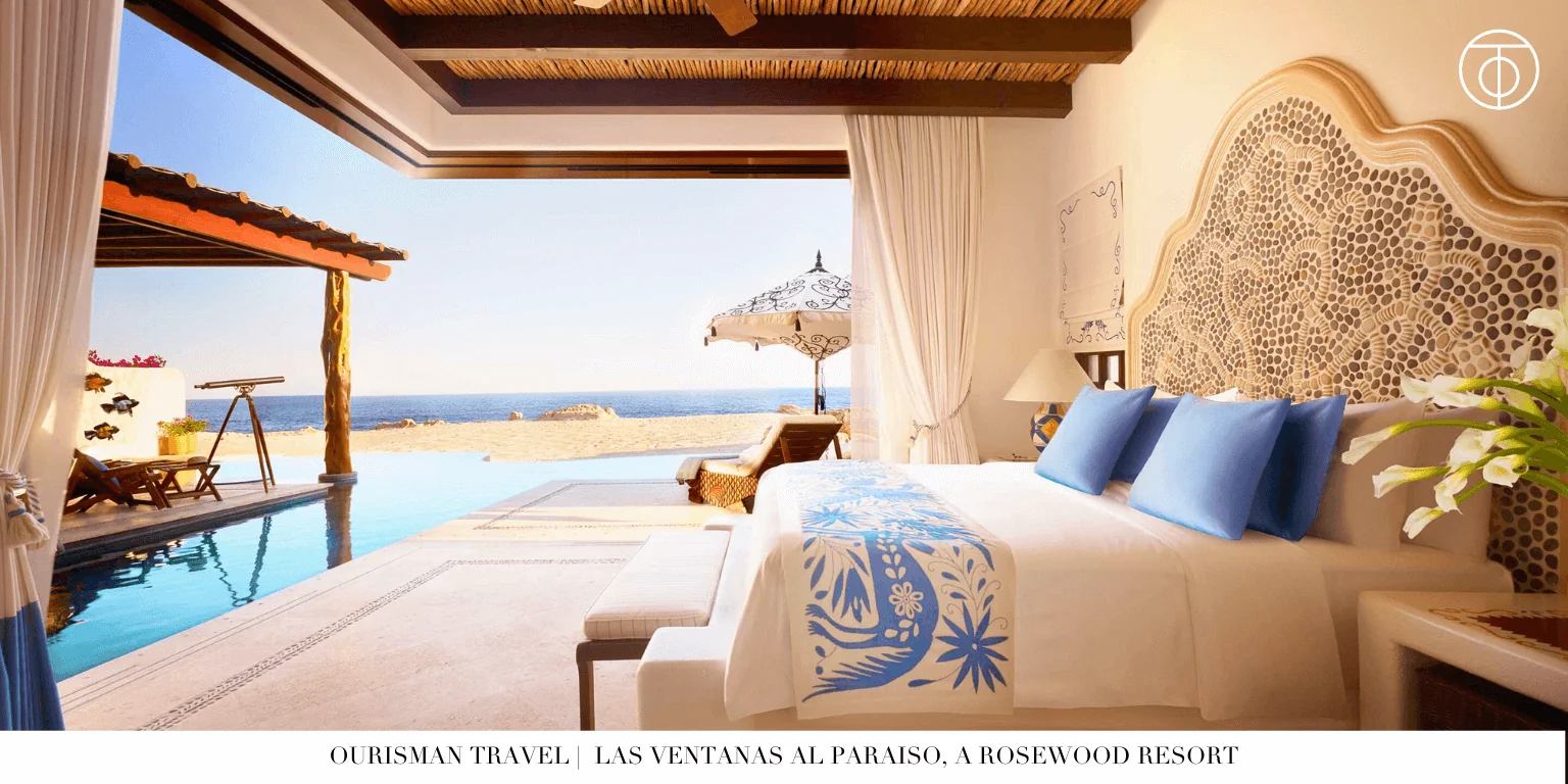 Bedroom with terrace and ocean view at Las Ventanas al Paraíso