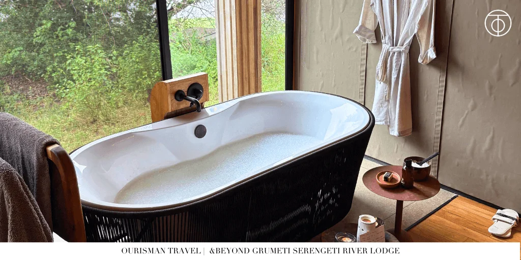 &Beyond Grumeti Serengeti River Lodge bathtub