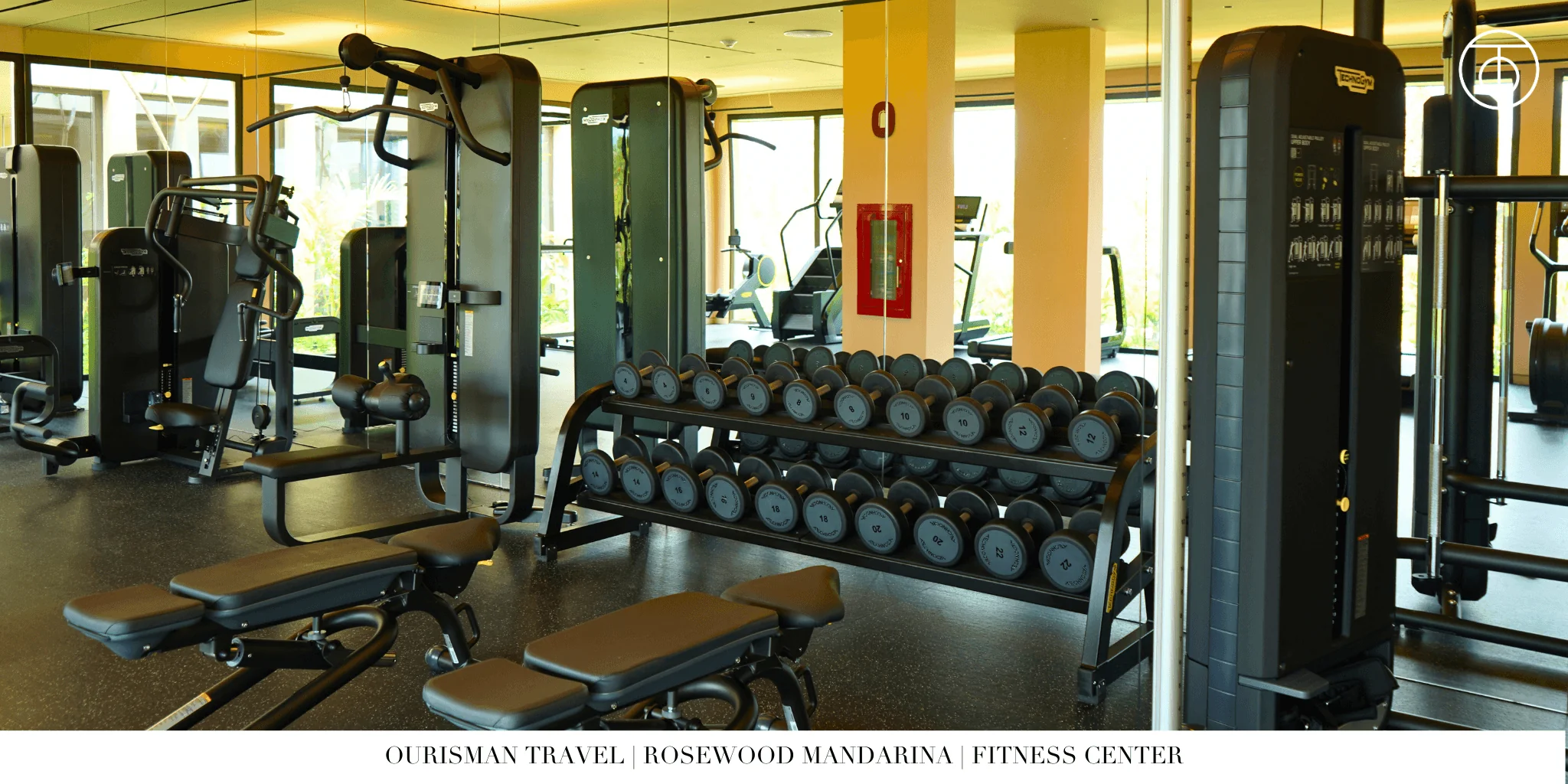 Fitness center at Rosewood Mandarina