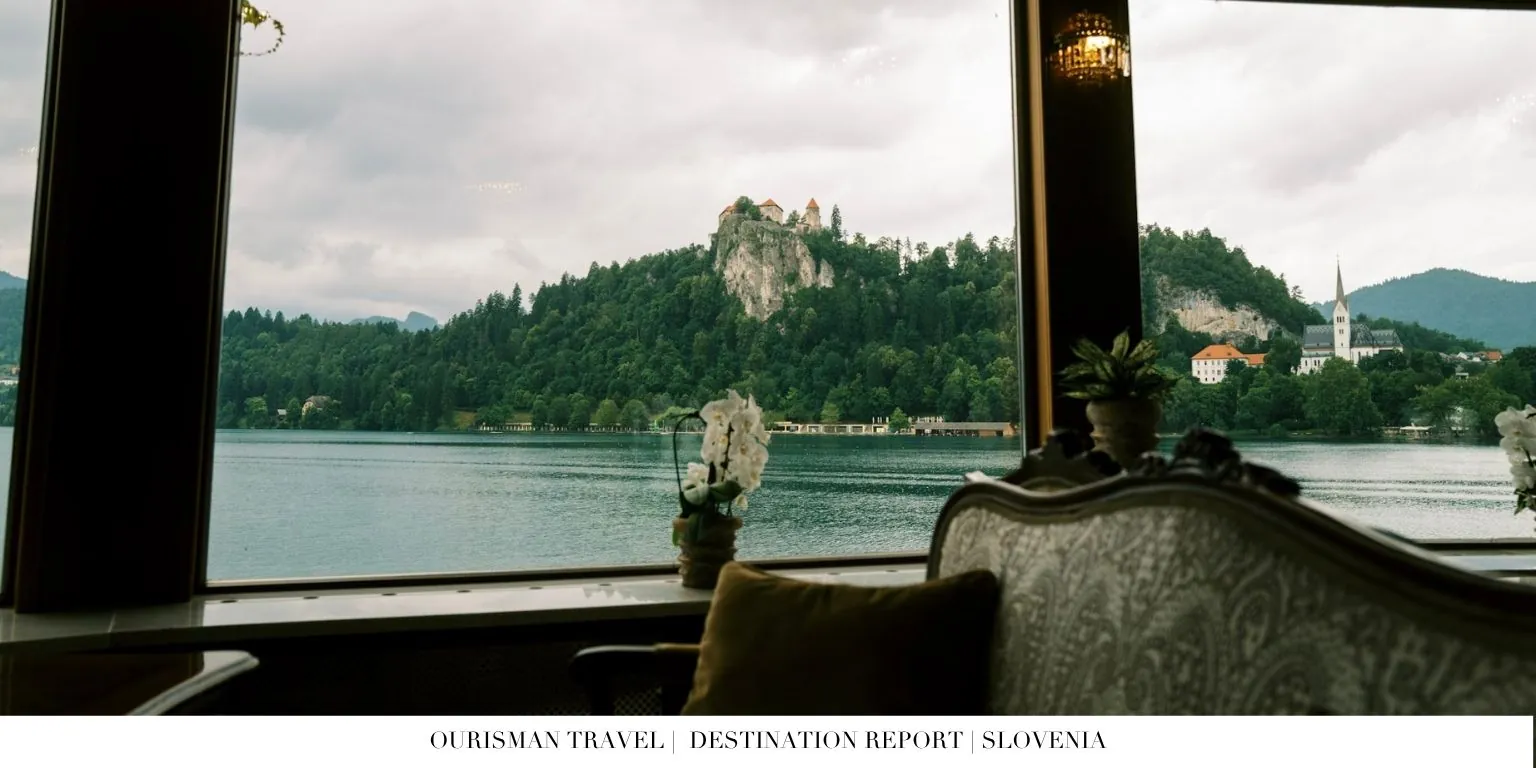Bled Castle overlooking Lake Bled and Julian Alps