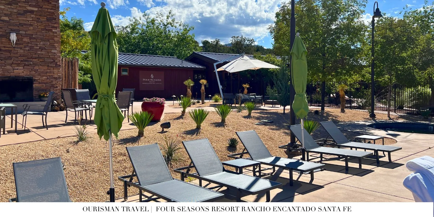 Four Seasons Santa Fe family pool lounge chairs