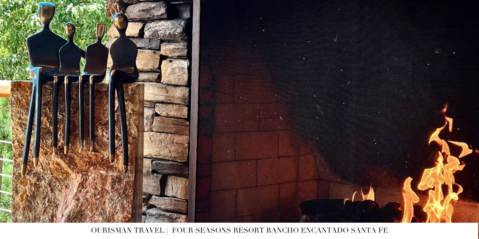 Four Seasons Santa Fe figuring by fireplace