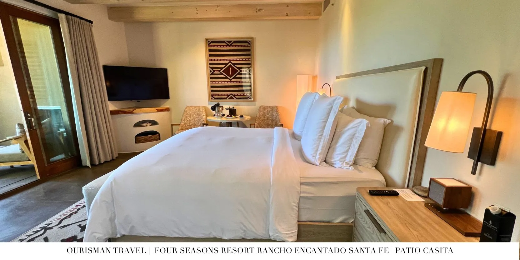 Four Seasons Santa Fe patio casita king bed