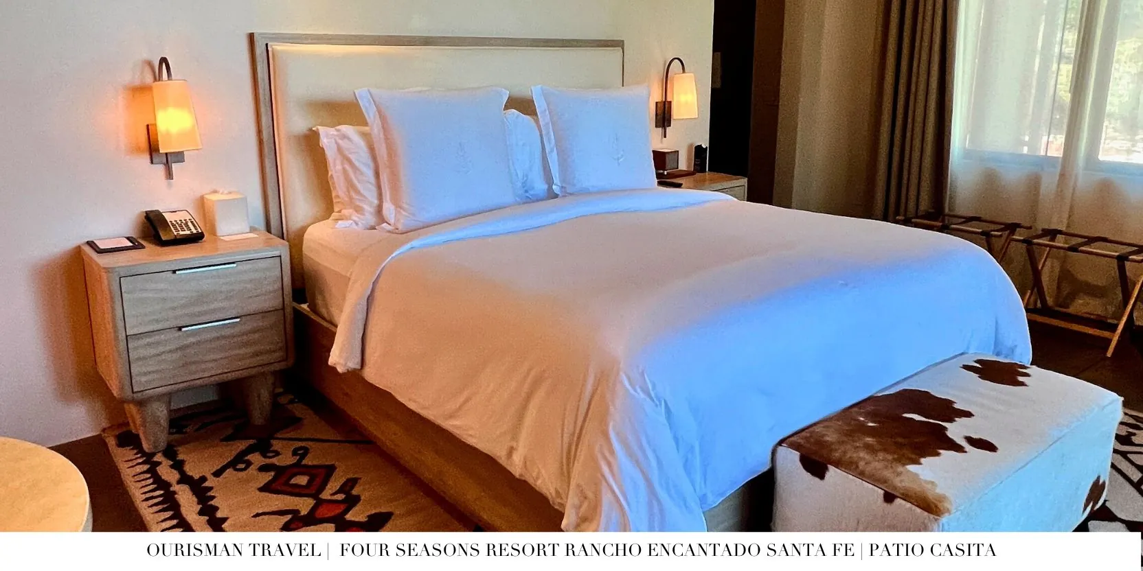 Four Seasons Santa Fe patio casita king bed