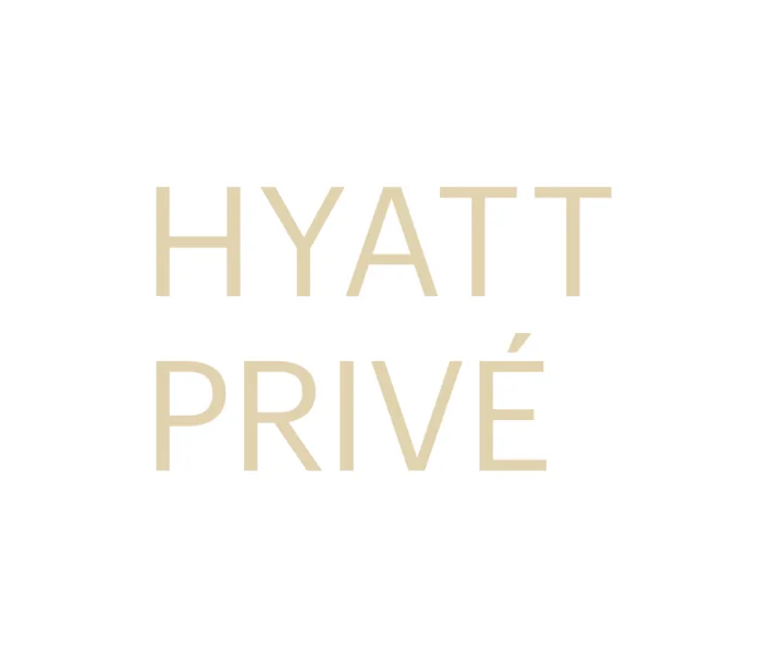Hyatt Privé logo representing preferred Hyatt Privé travel advisors offering VIP amenities, complimentary breakfast, room upgrades, and exclusive benefits at participating Hyatt luxury hotels and resorts