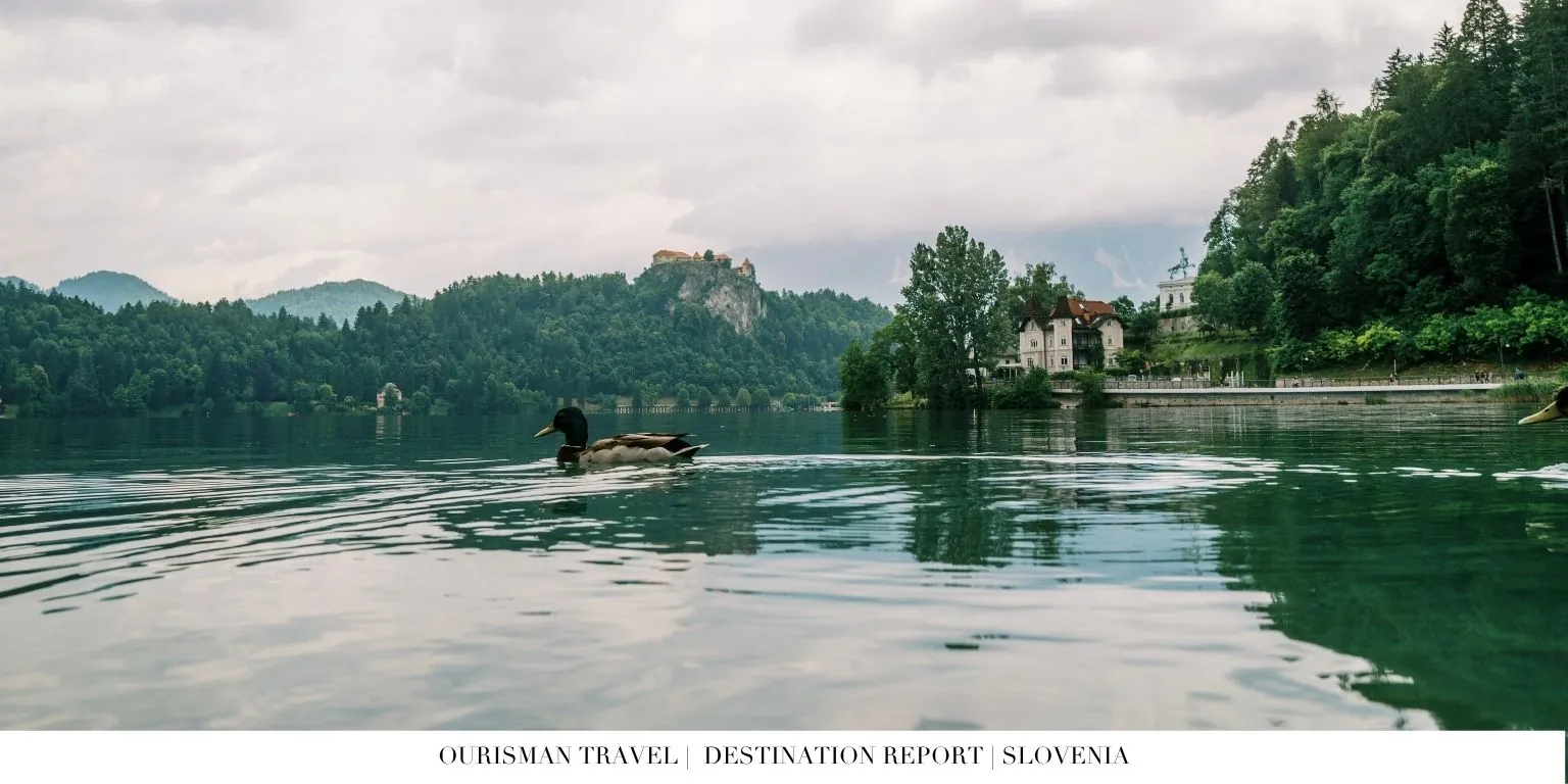 Lake Bled Island Slovenia with traditional Pletna boat