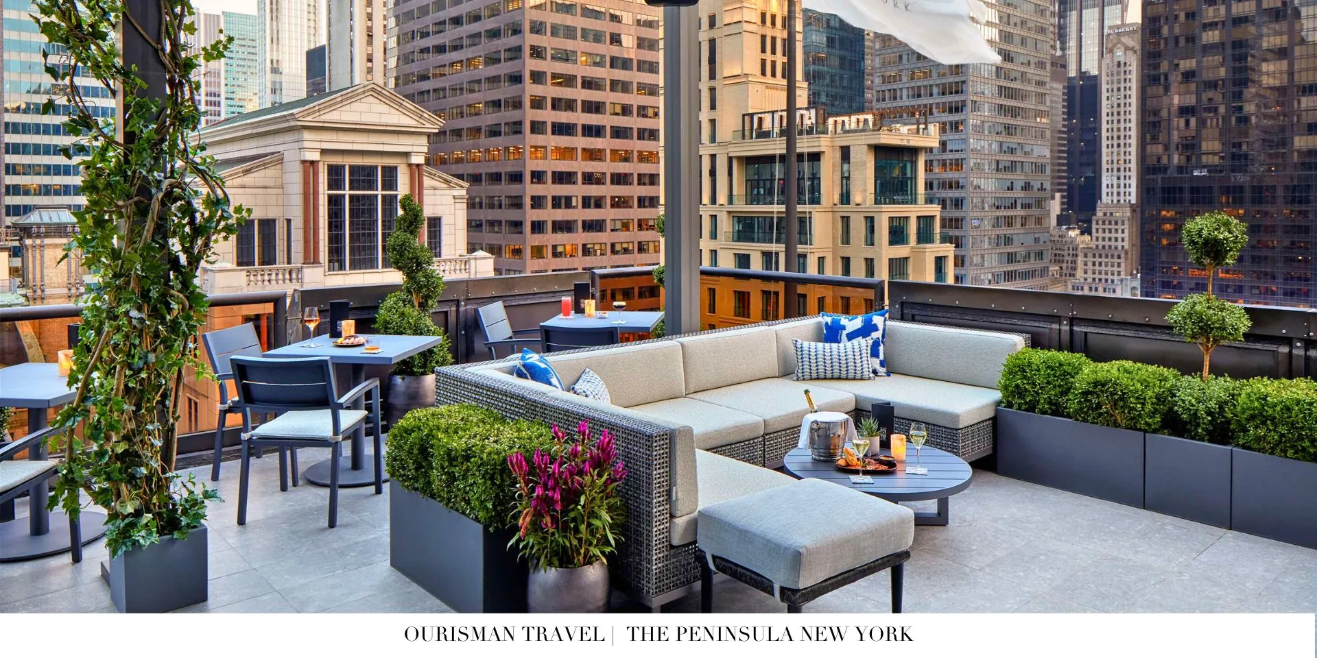 The Peninsula New York Outdoor Rooftop Lounge Area