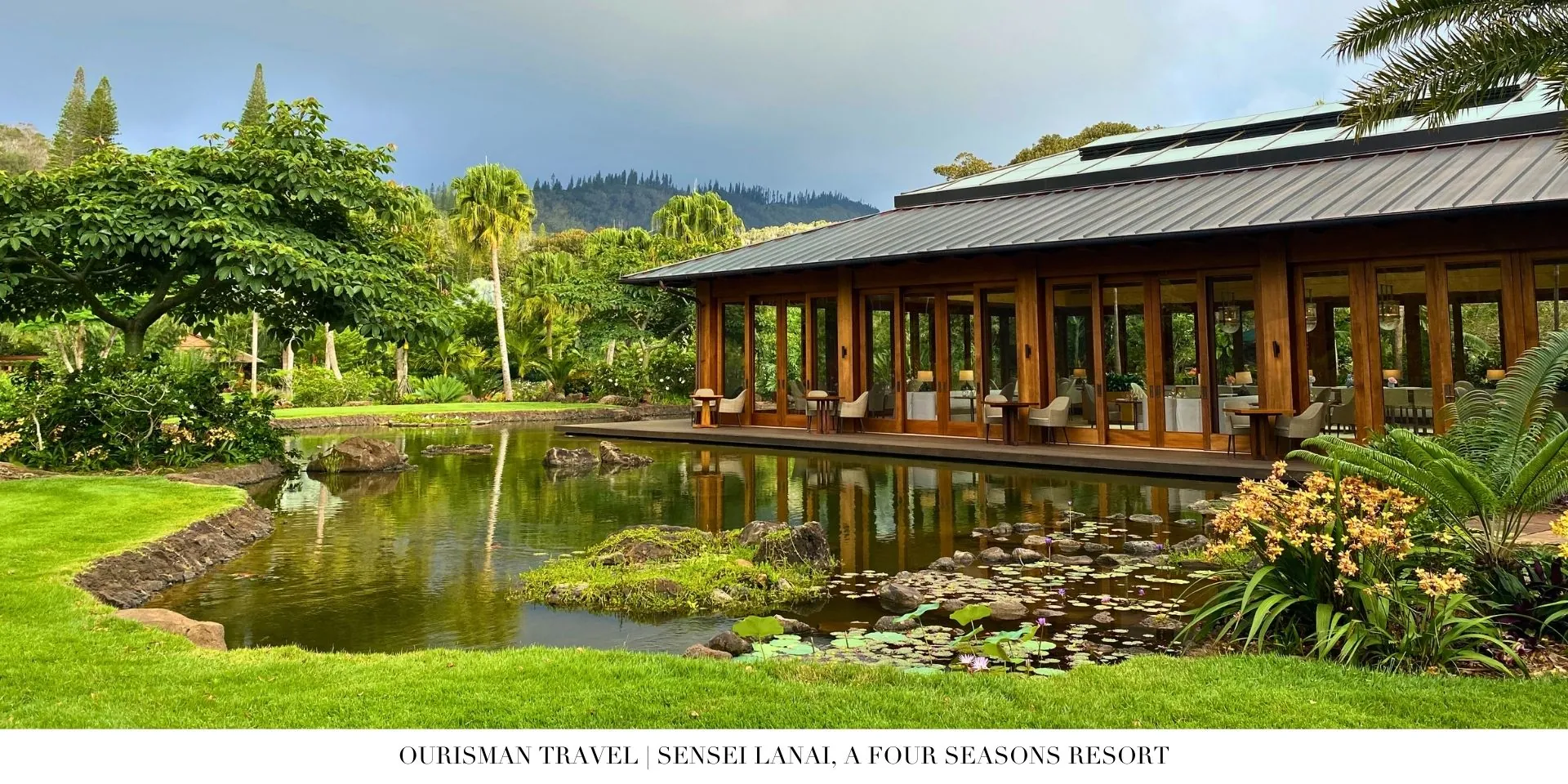 Peaceful common area at Sensei Lanai designed for relaxation, reflection, and wellness-focused gatherings
