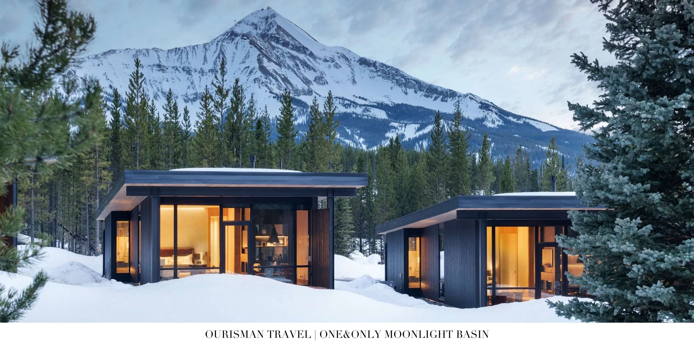 Exterior view of One&Only Moonlight Basin in Big Sky, Montana