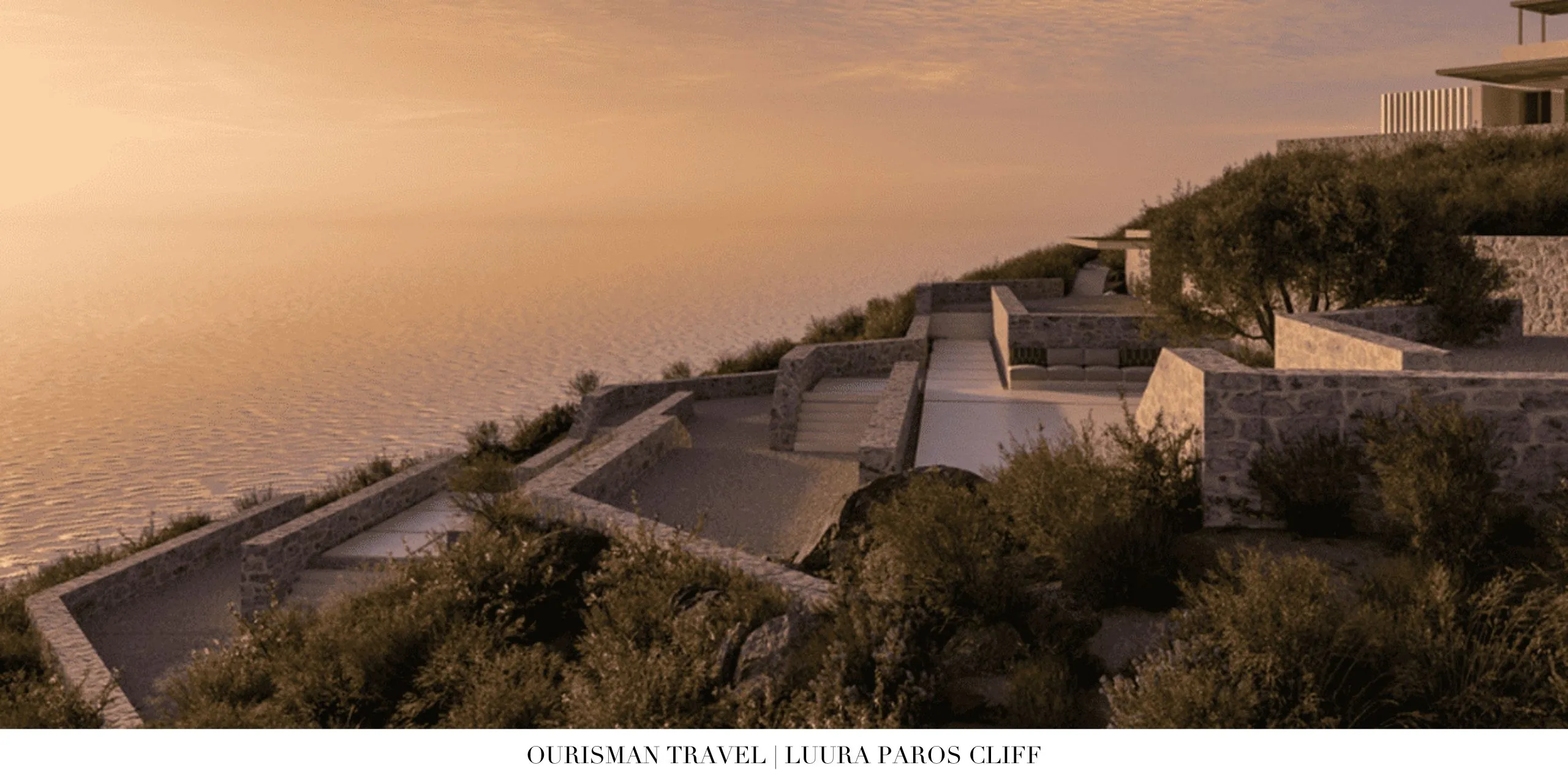 29. Cliffside villas perched above the Aegean Sea at Luura Paros Cliff