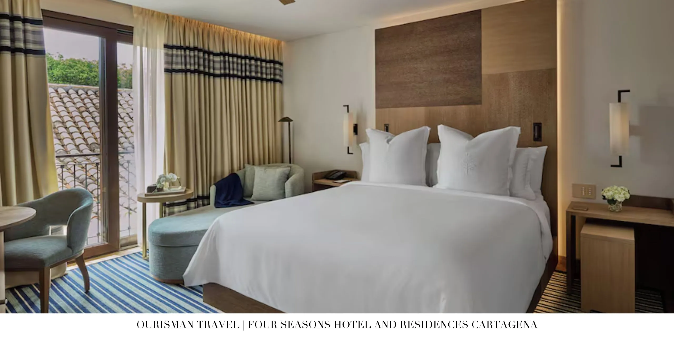 Guest room interior at Four Seasons Cartagena, Colombia