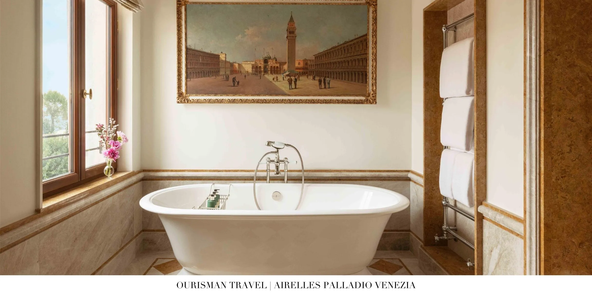 Spa-inspired marble bathroom at Airelles Venezia