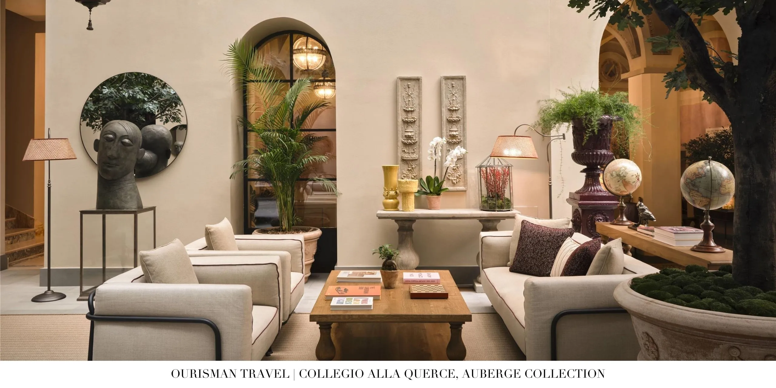 Elegant lounge with Italian design at Collegio alla Querce