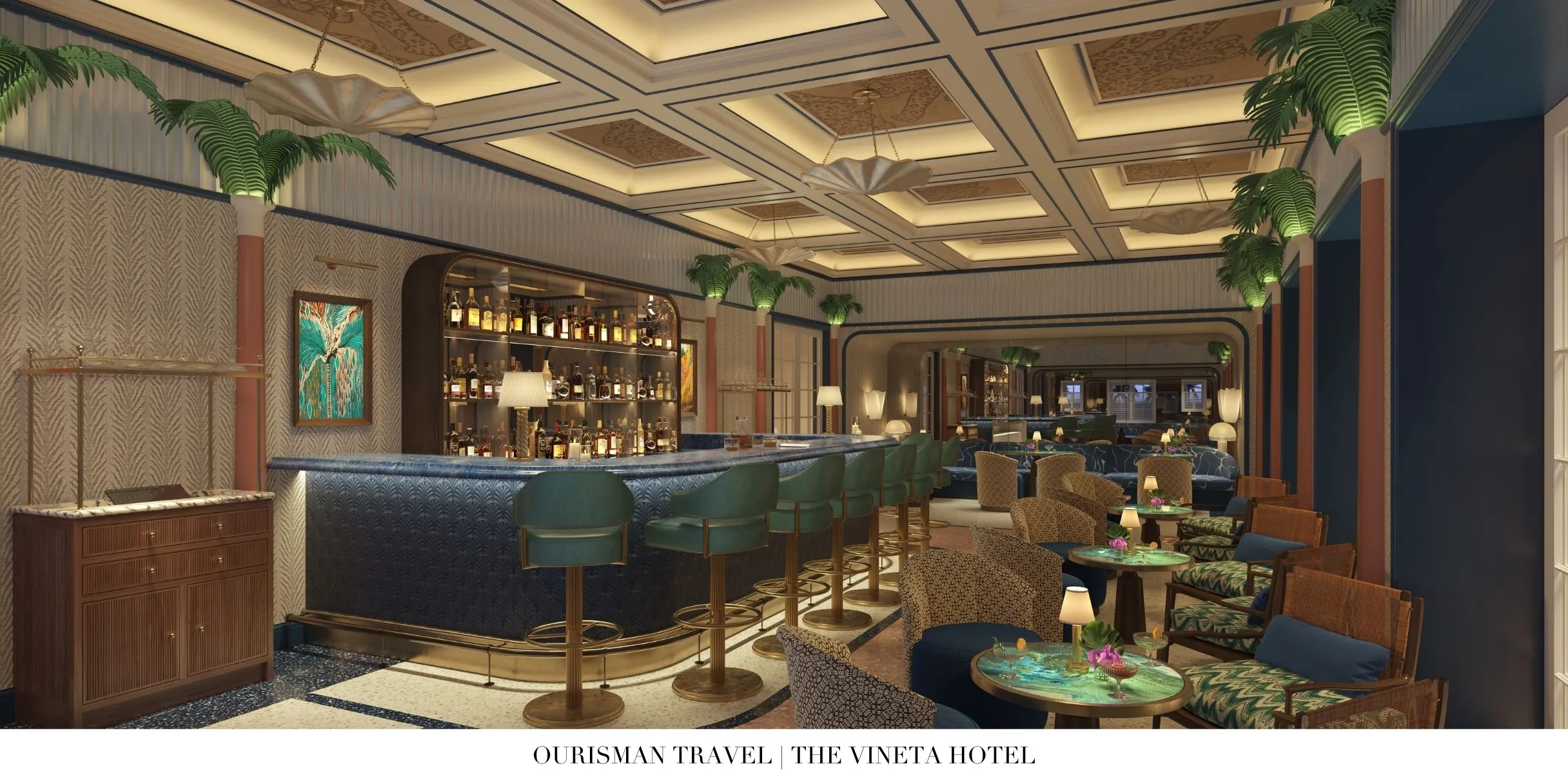 Cocktail lounge and bar at The Vineta Palm Beach