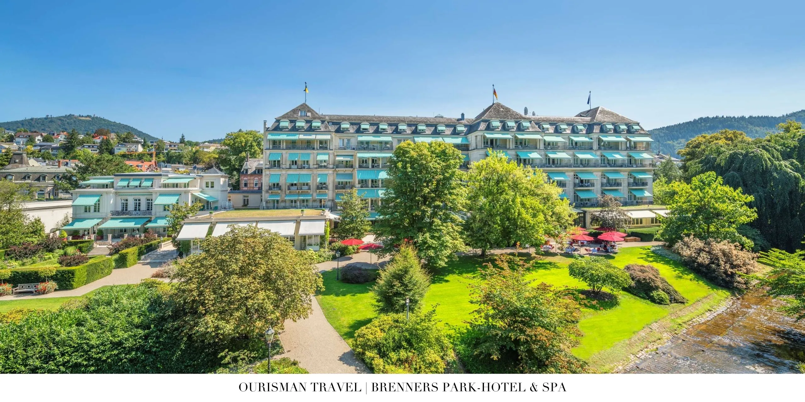 Panoramic view of Brenners Park-Hotel & Spa from the gardens