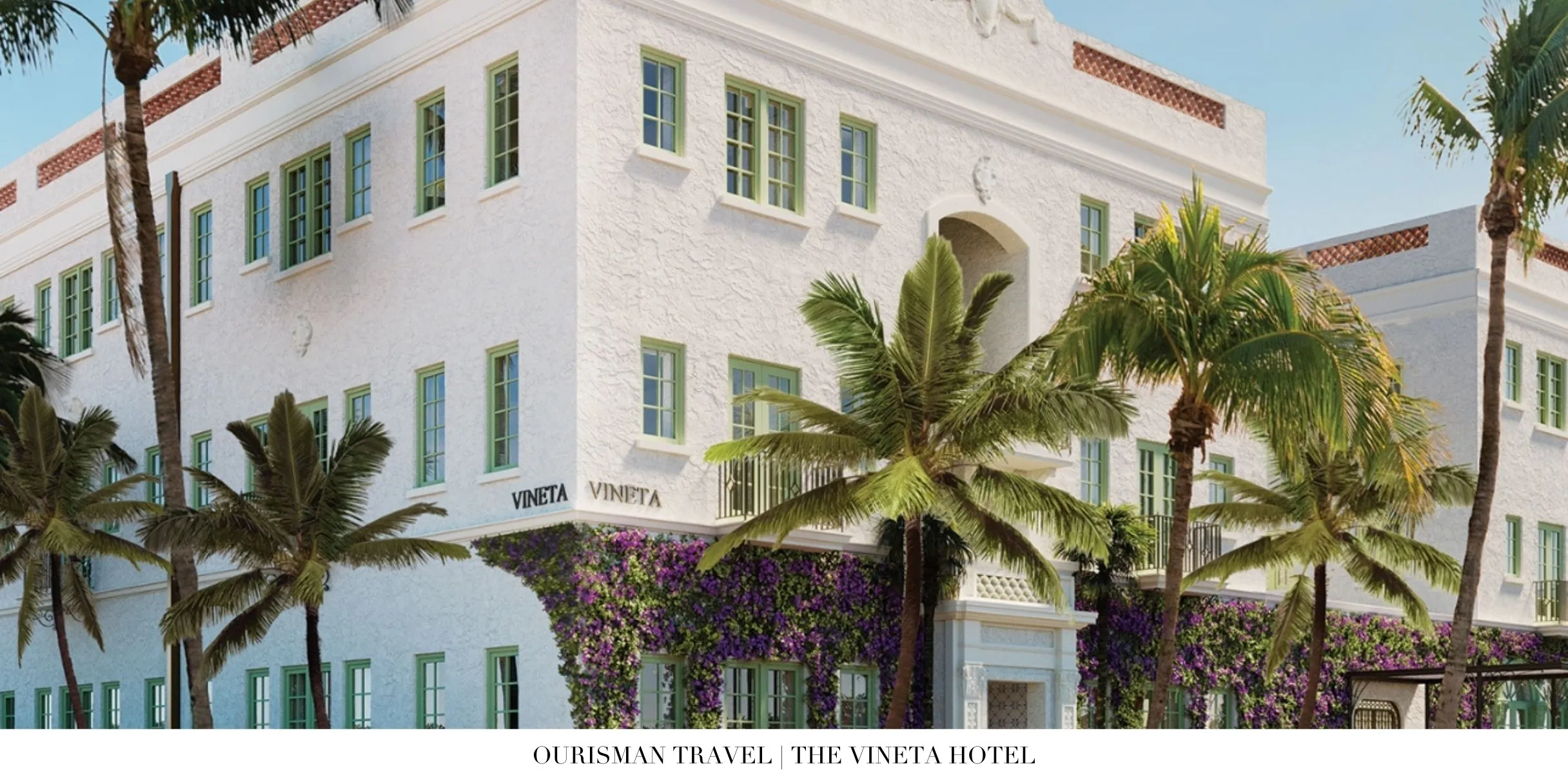 Palm-lined entrance and arrival experience at The Vineta Palm Beach