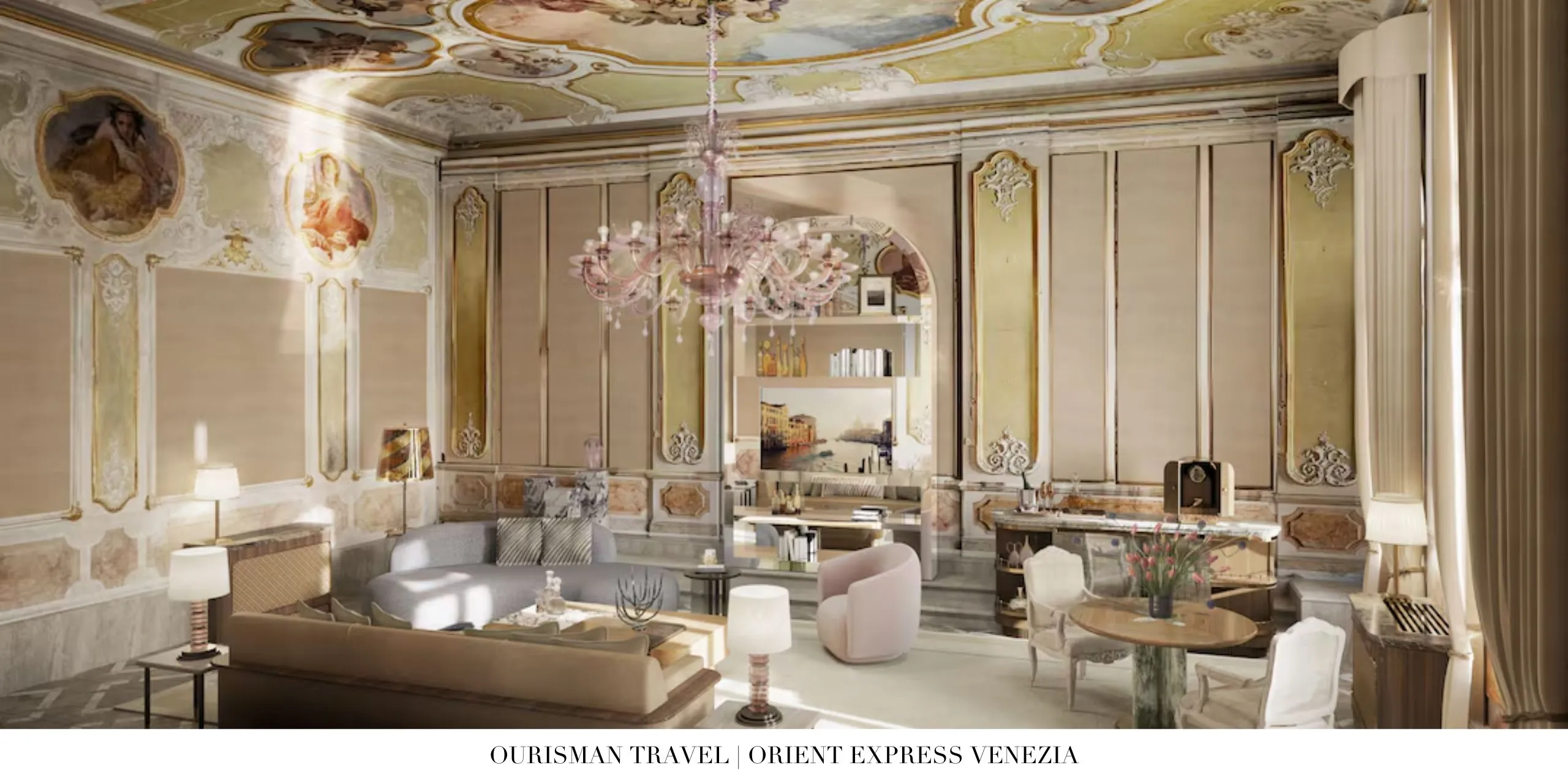 19. Grand lobby and reception area at Orient Express Venice Hotel