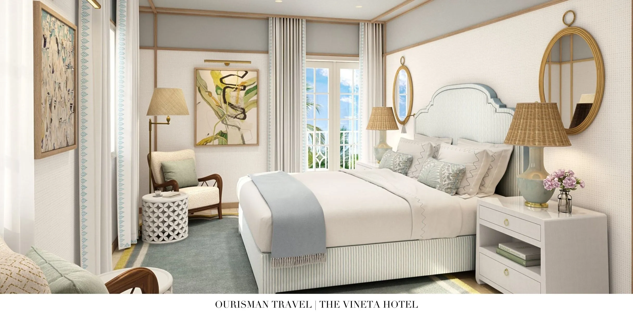 Light-filled bedroom with elegant finishes at The Vineta Palm Beach