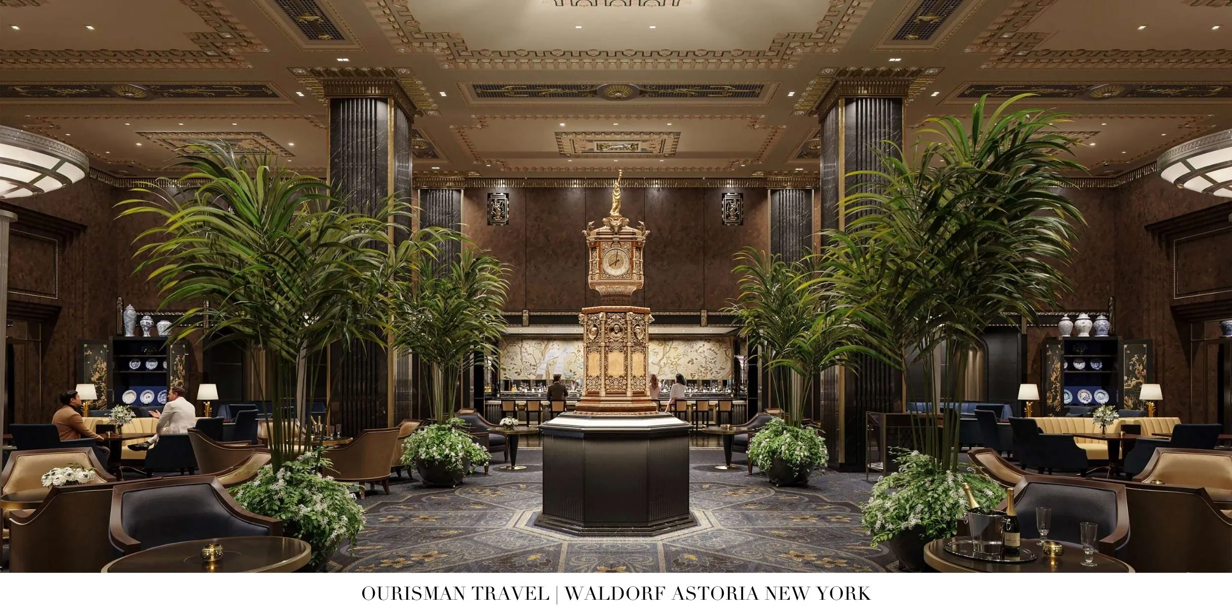 Architectural details of Waldorf Astoria New York interior