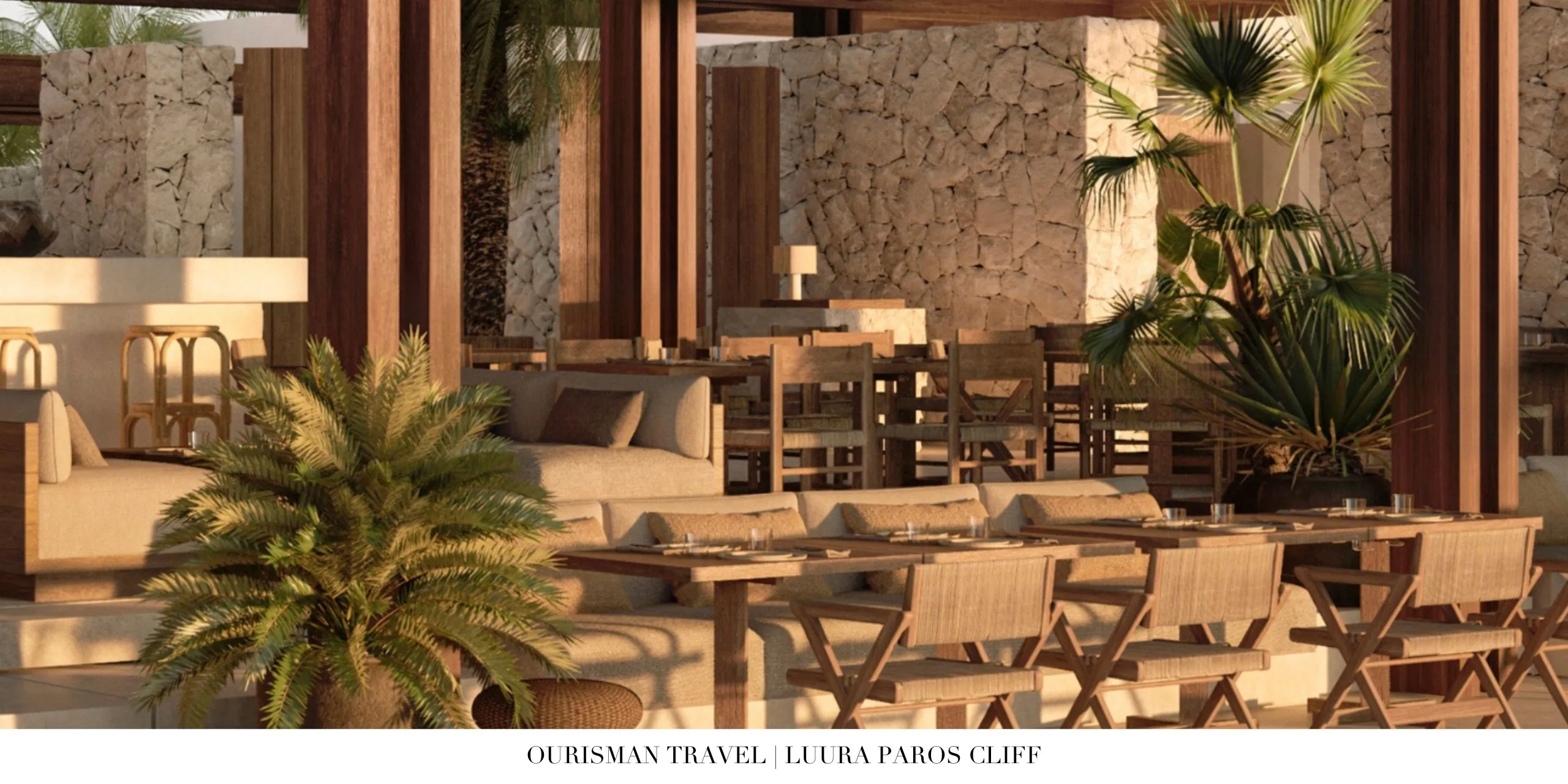 14. Outdoor terrace dining overlooking the ocean at Luura Paros Cliff