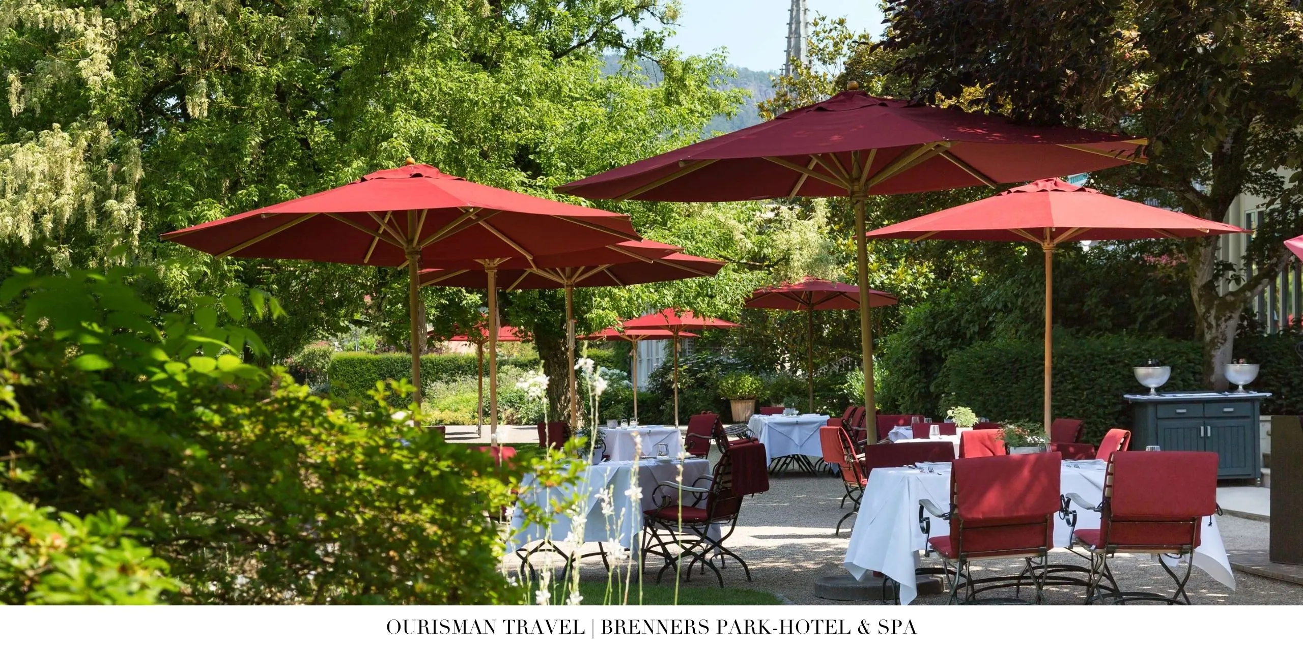 Outdoor terrace dining at Brenners Park-Hotel & Spa