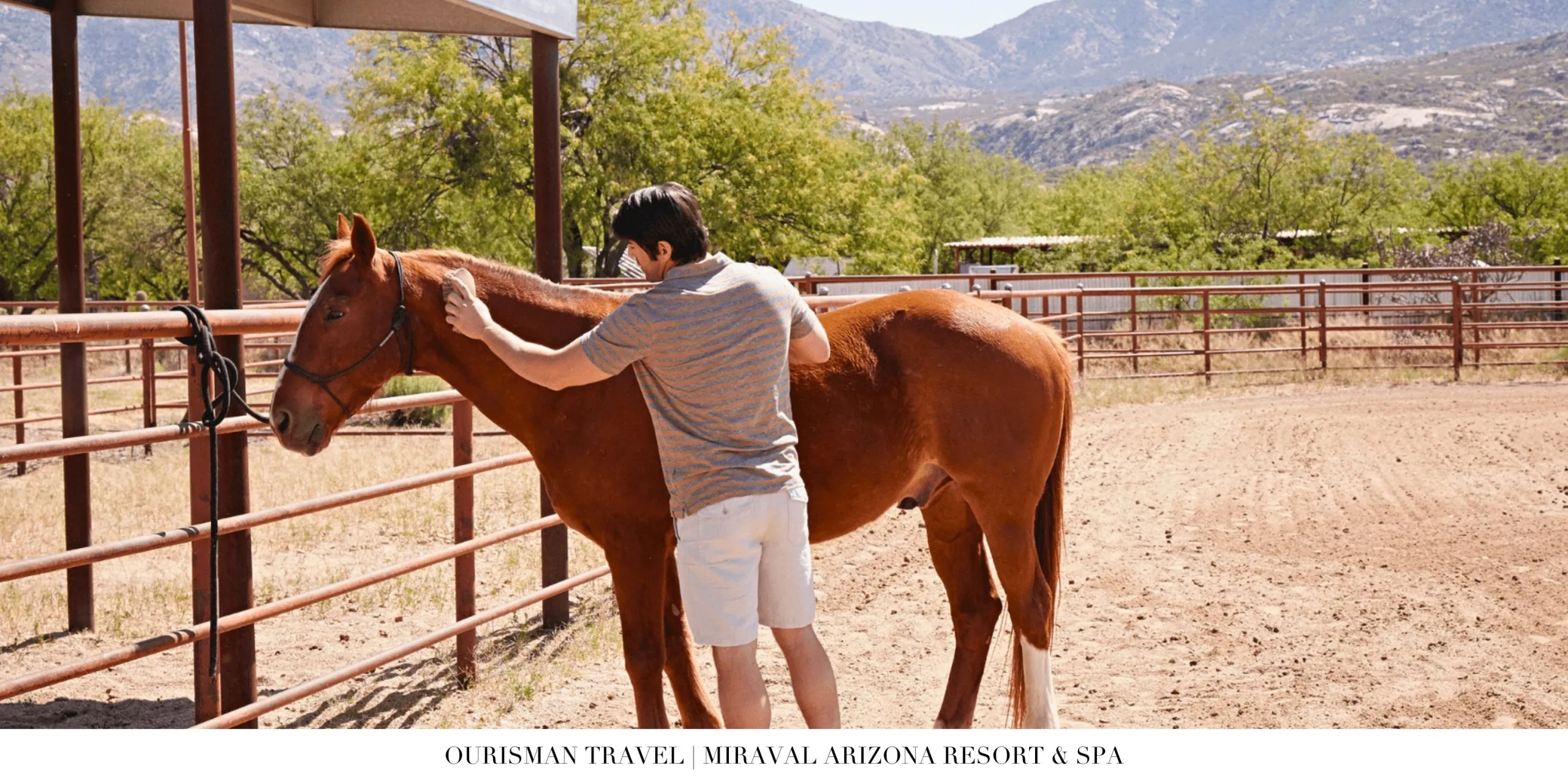 Equestrian experience at Miraval Arizona Resort with guest and horse