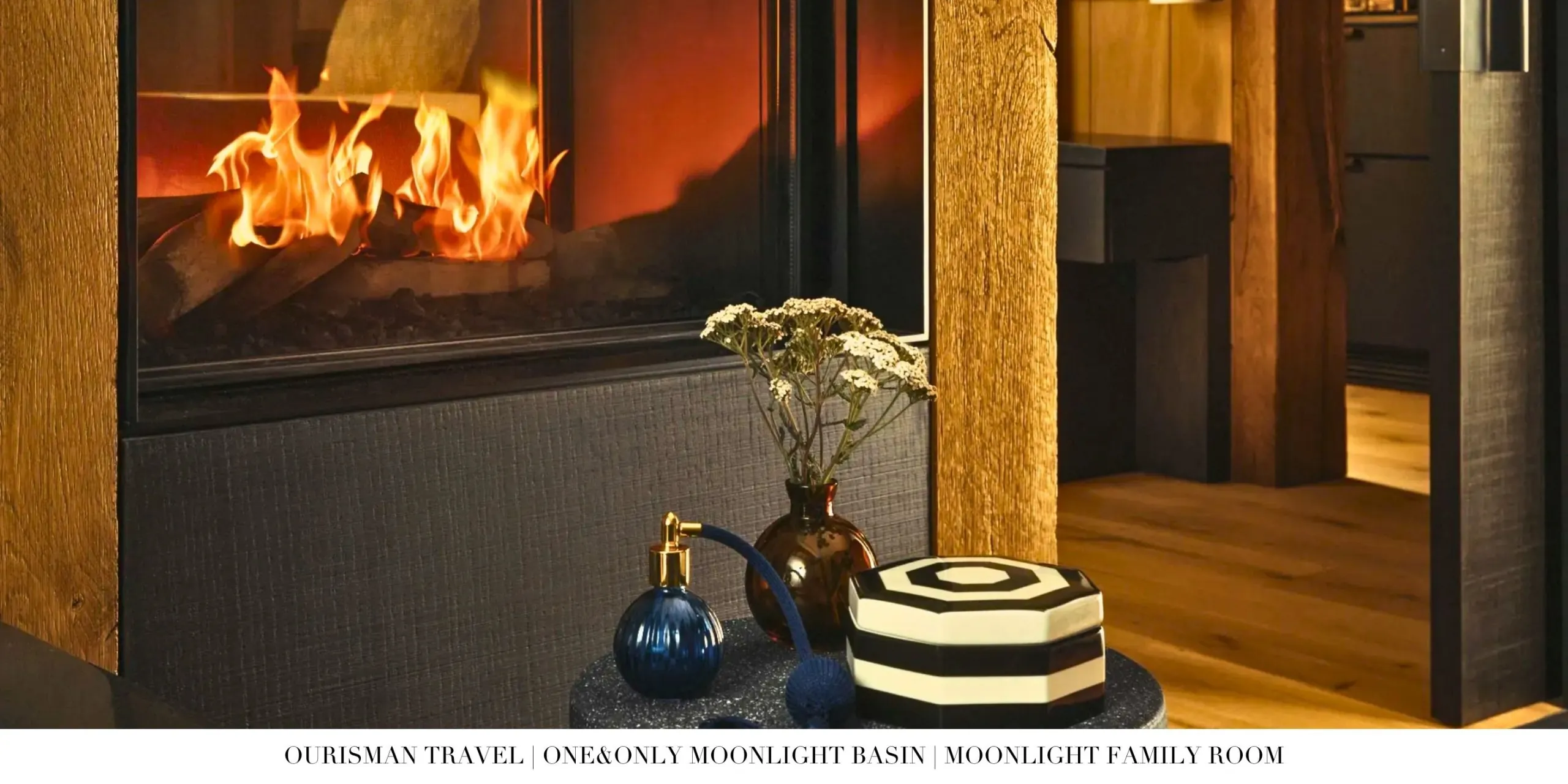 Separate living area within a family suite at One&Only Moonlight Basin designed for comfort and privacy in a mountain setting.