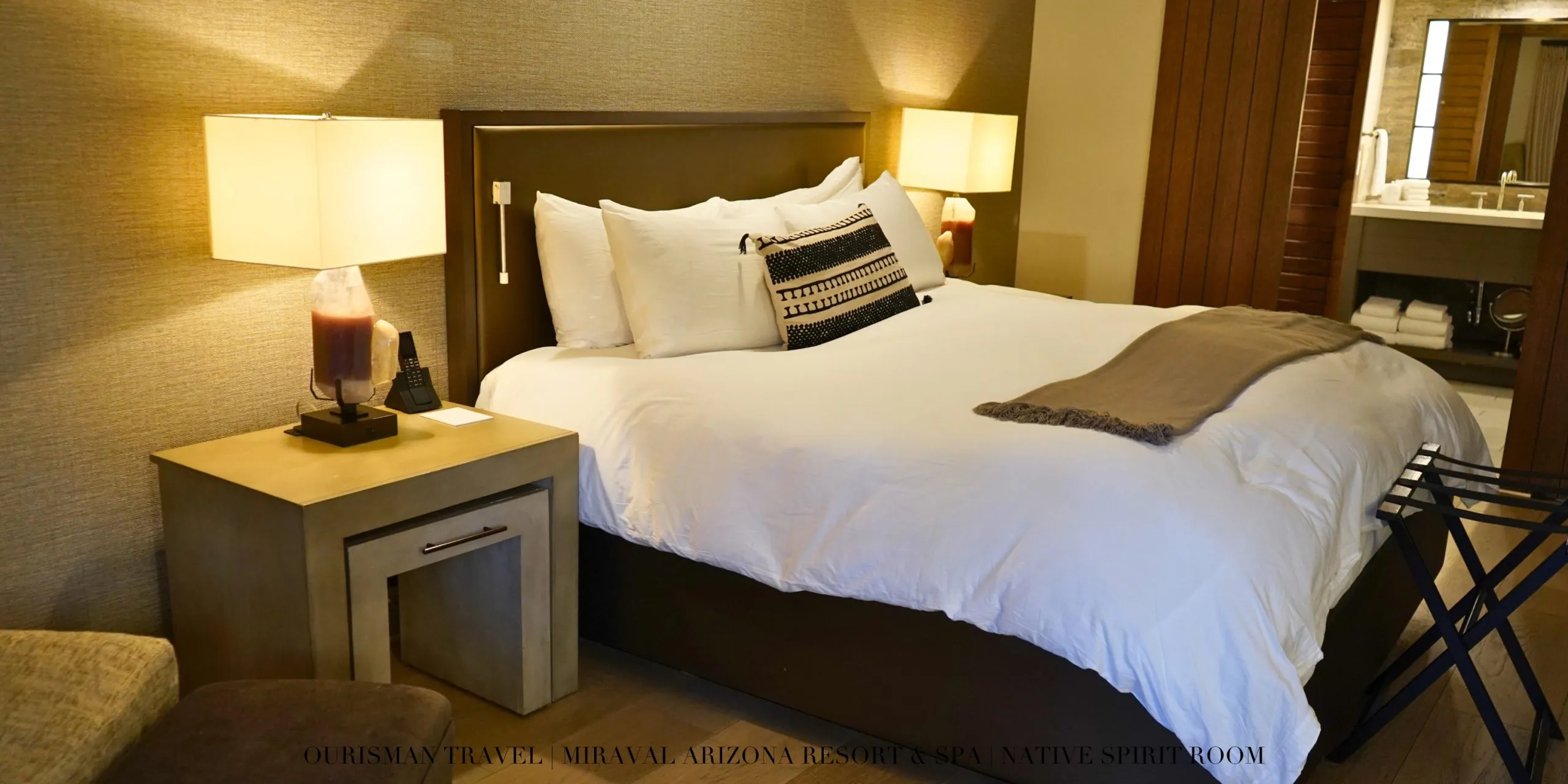 King bed inside a Native Spirit Room at Miraval Arizona Resort