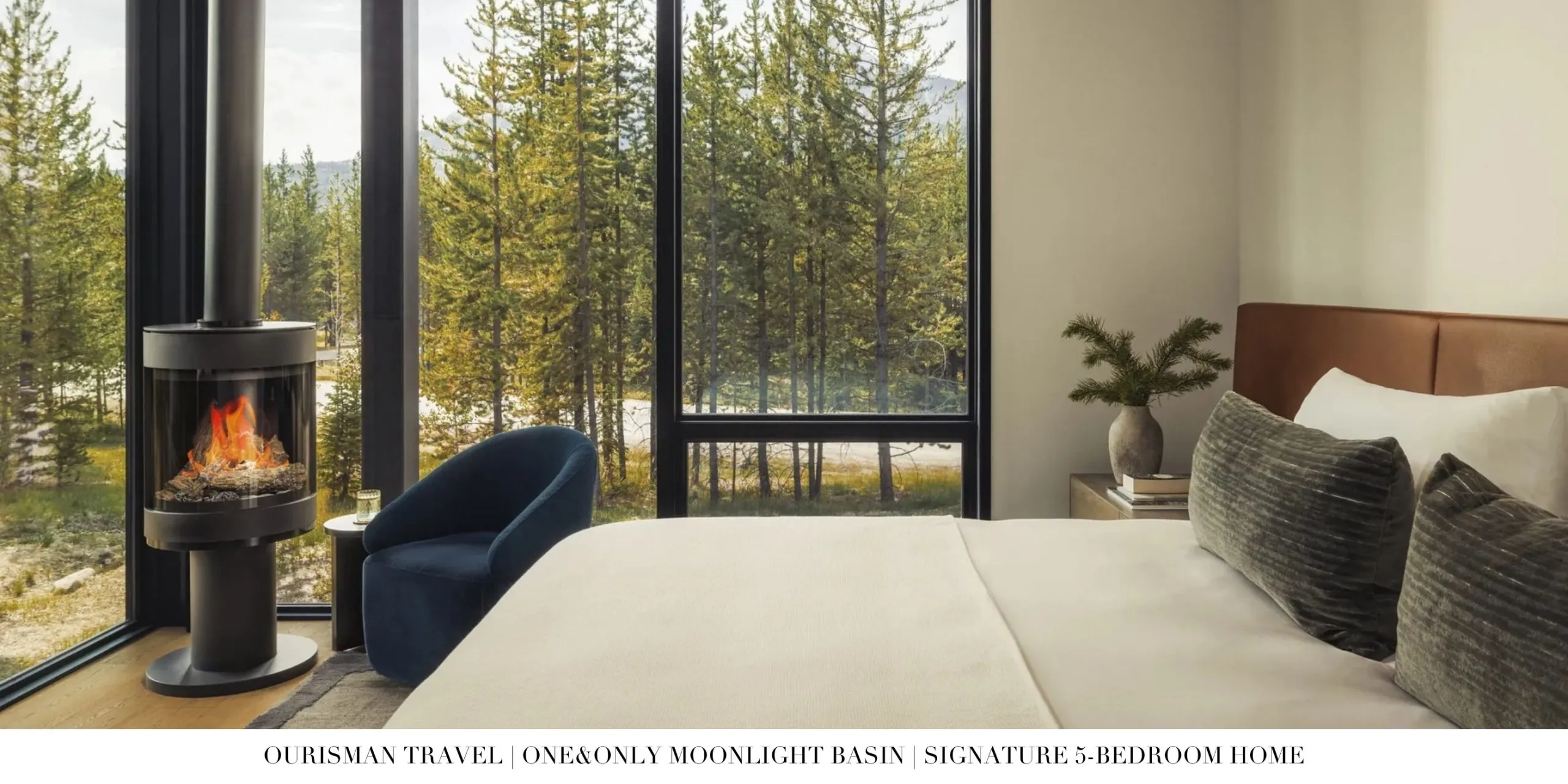 Private home at One&Only Moonlight Basin featuring expansive alpine architecture, multiple bedrooms, and panoramic views of Big Sky, Montana.