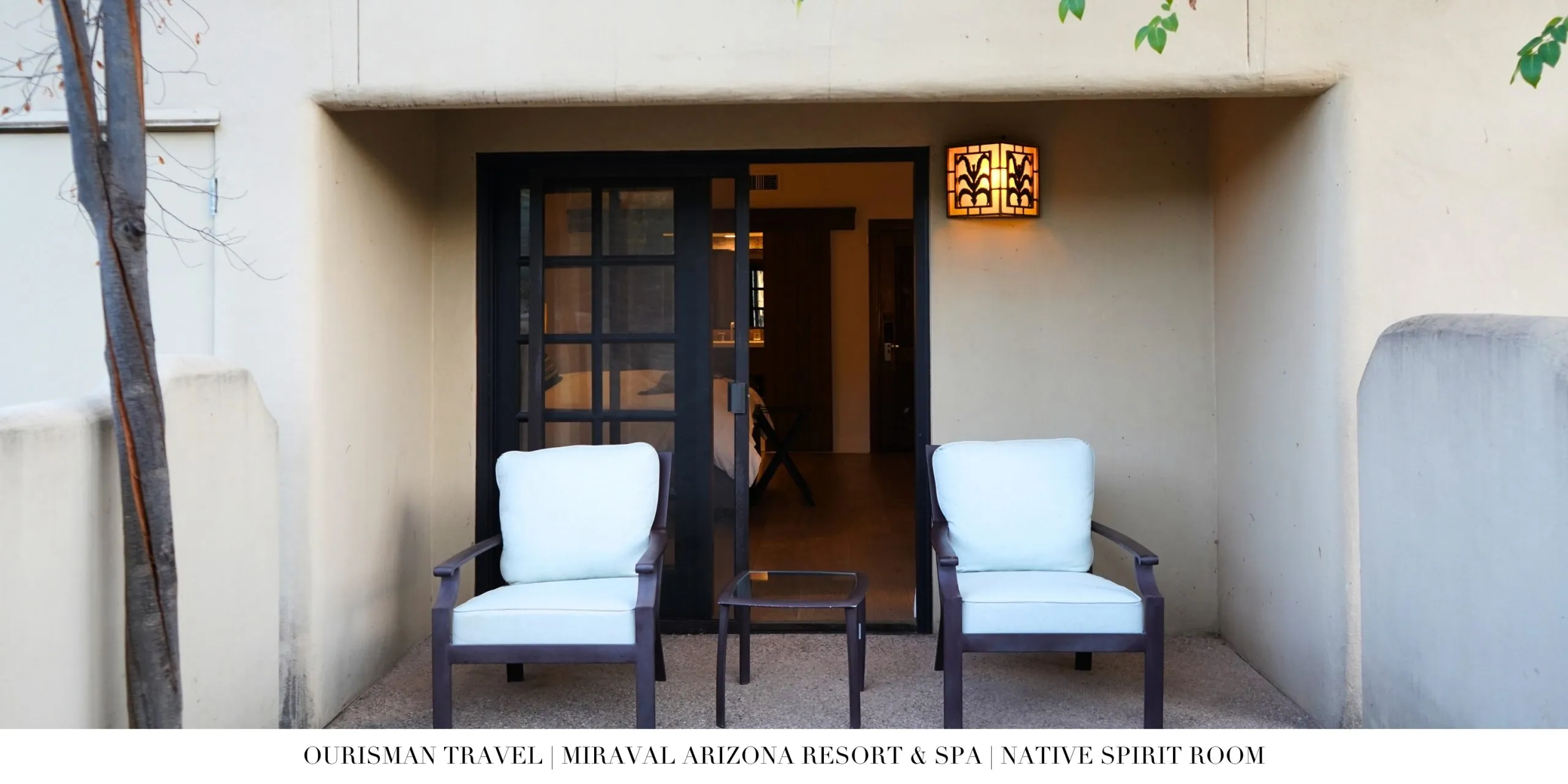 Outdoor seating outside a Native Spirit Room at Miraval Arizona Resort