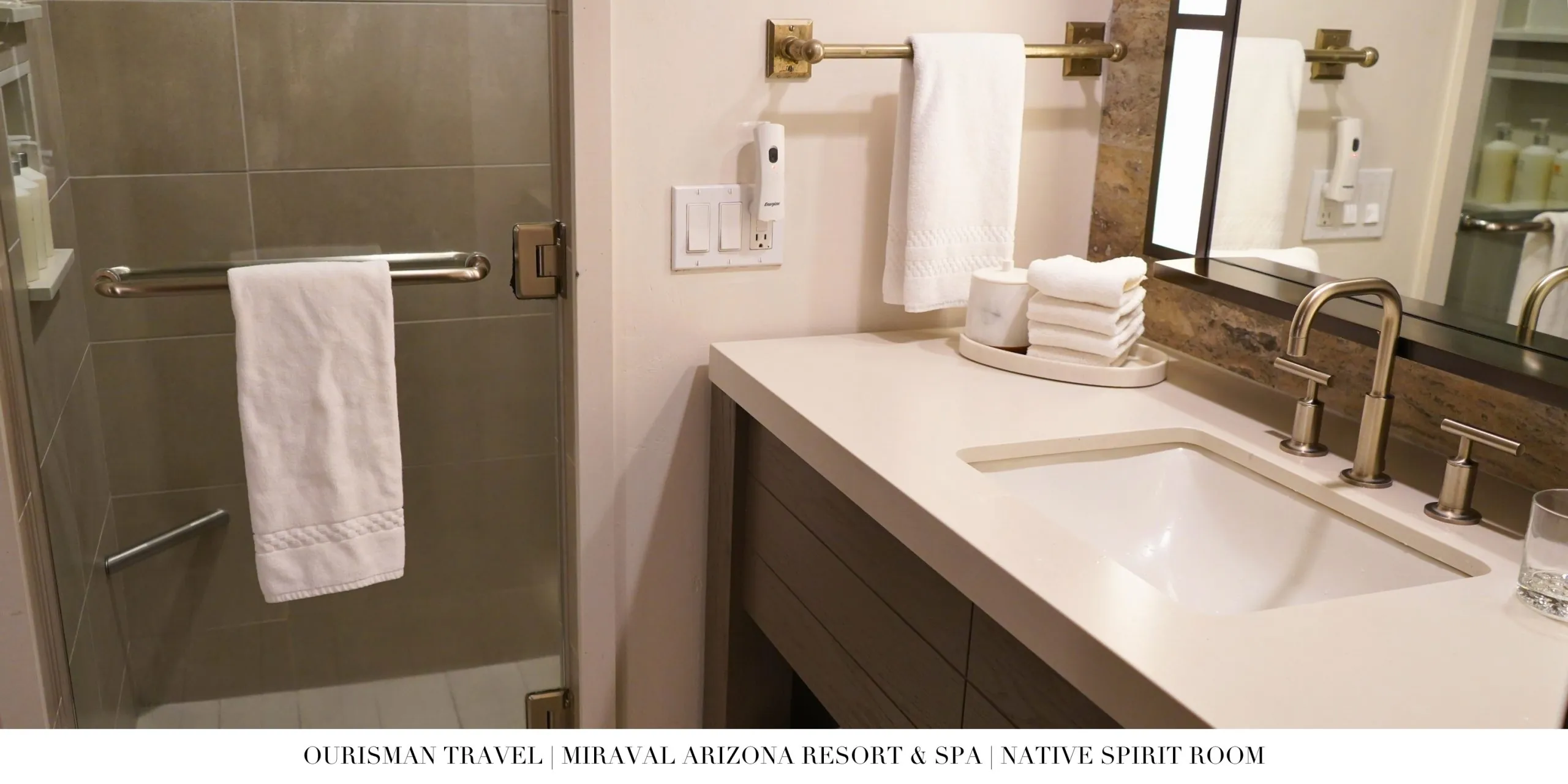 Bathroom vanity inside a Native Spirit Room at Miraval Arizona Resort