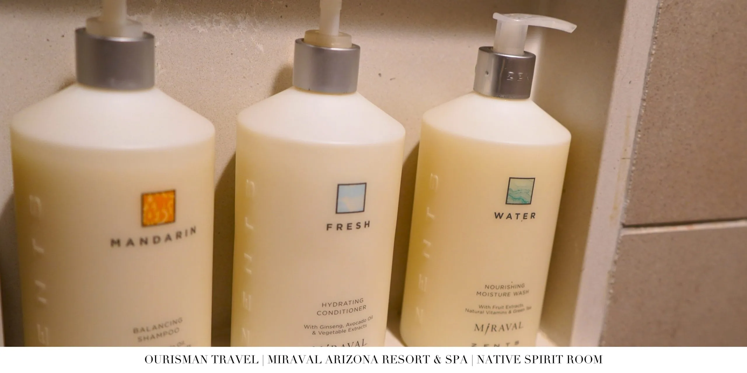Miraval Life in Balance bath amenities in a Native Spirit Room