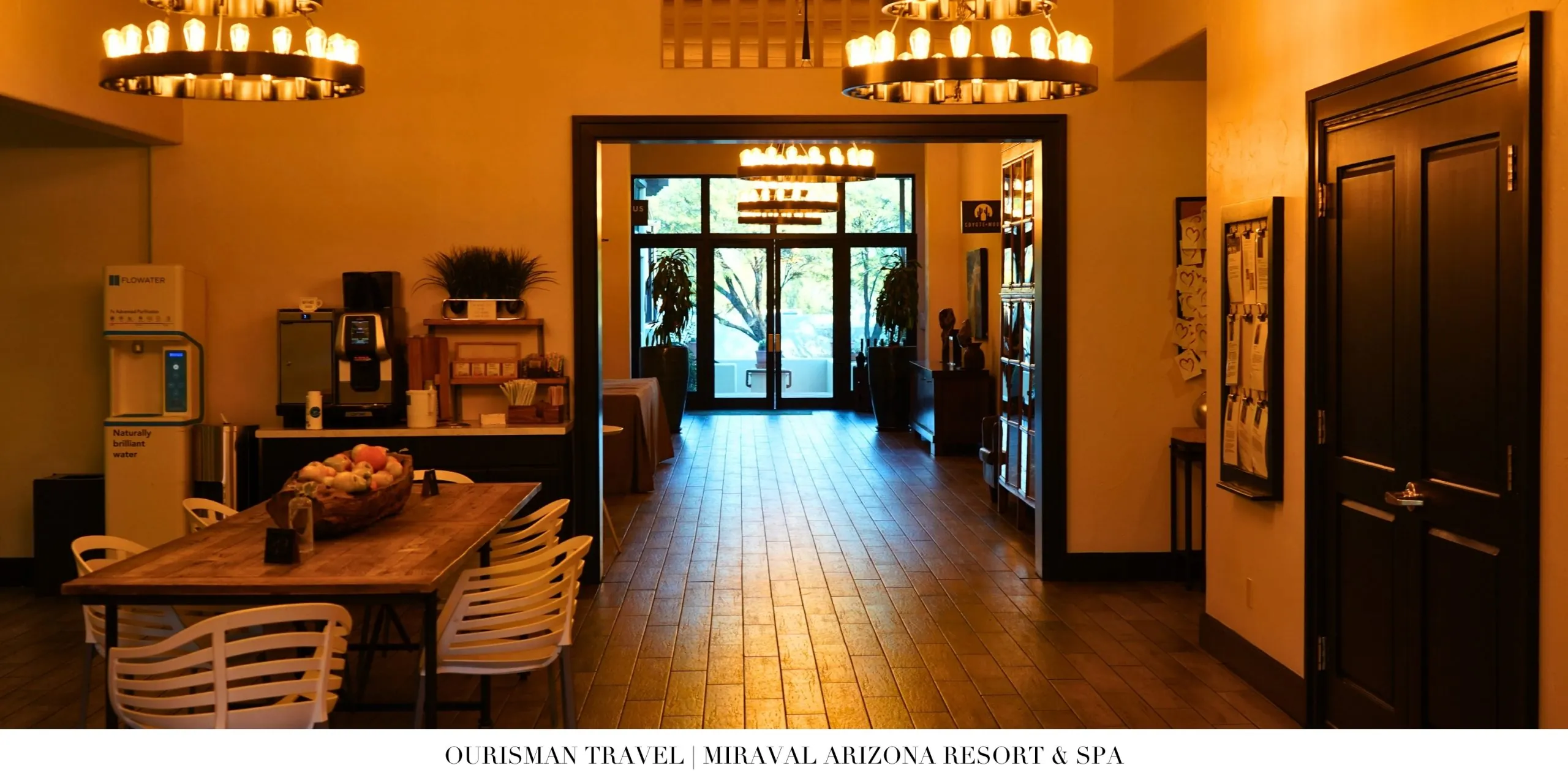 Interior entrance area of Cactus Flower restaurant at Miraval Arizona Resort